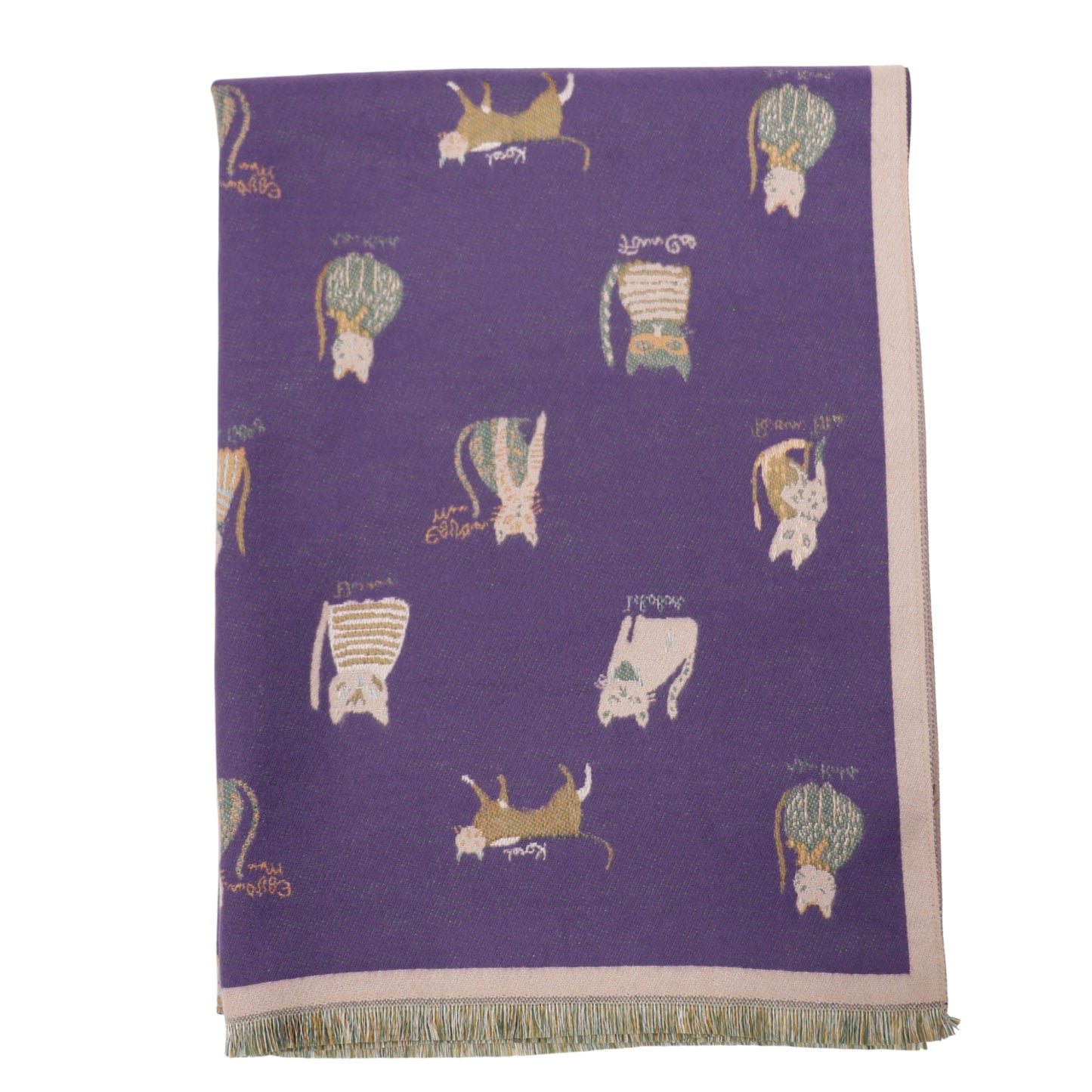 Cashmere Feel Winter Reversible Classic Cat Style  Scarves SCF1230-36(12PC)