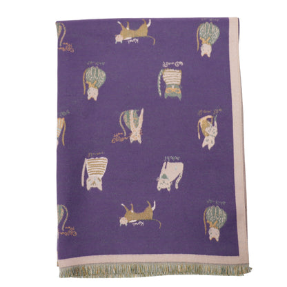 Cashmere Feel Winter Reversible Classic Cat Style  Scarves SCF1230-36(12PC)