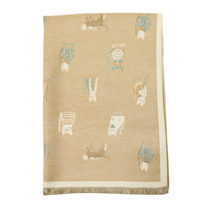 Cashmere Feel Winter Reversible Classic Cat Style  Scarves SCF1230-36(12PC)