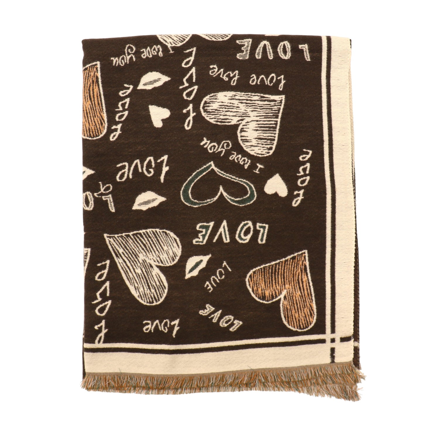 Cashmere Feel Winter Reversible Love N Heart Pattern Scarves SCF4827-23 (12PC)