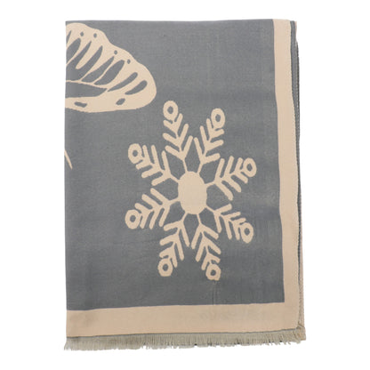 Cashmere Feel Winter Reversible Butterfly Snowflake patten Scarves SCF4902-2 (12PC)