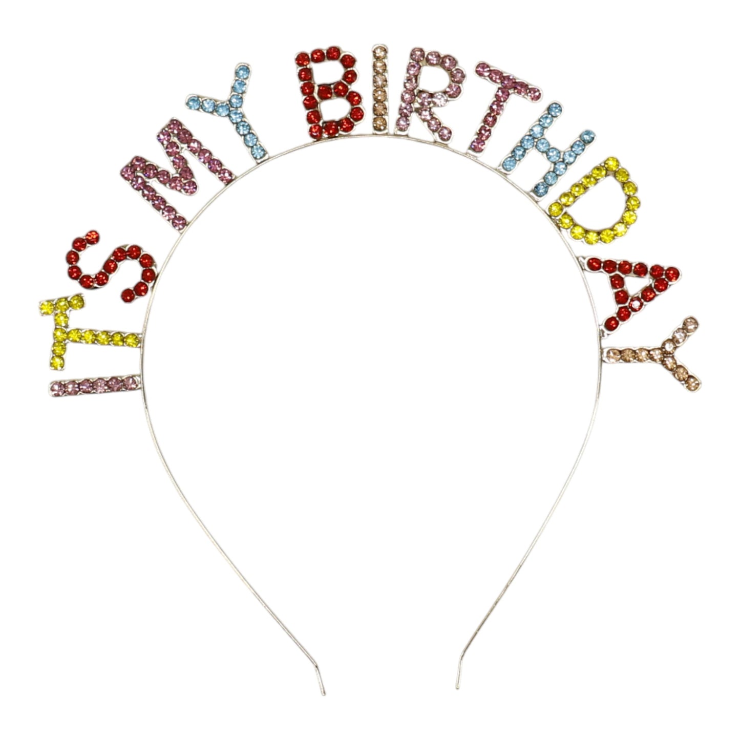 Iron Alloy Rhinestone It's My Birthday Head Band HB102 (12pc)