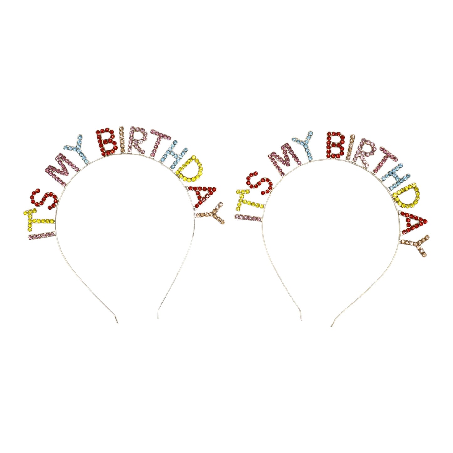 Iron Alloy Rhinestone It's My Birthday Head Band HB102 (12pc)