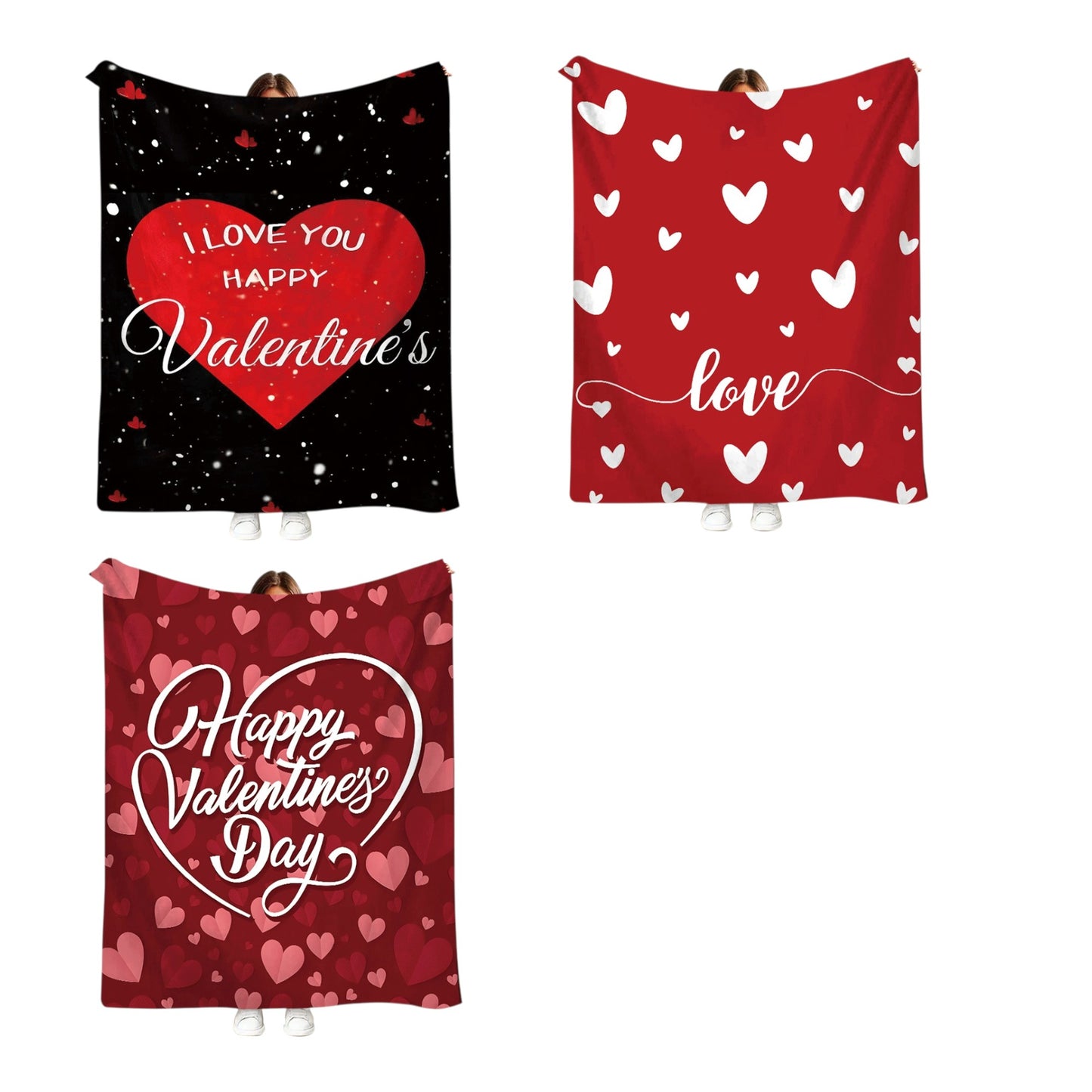 Valentine's Heart Blanket SS115-1 (6PC)