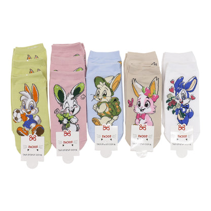 Women's Cute Rabbit Cartoon Socks SK4116-2 (12PC)
