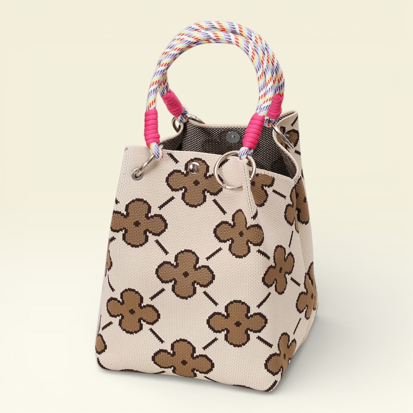 Lucky Flower Pattern Knitted Tote Bag SS51223 -18 (3PC)