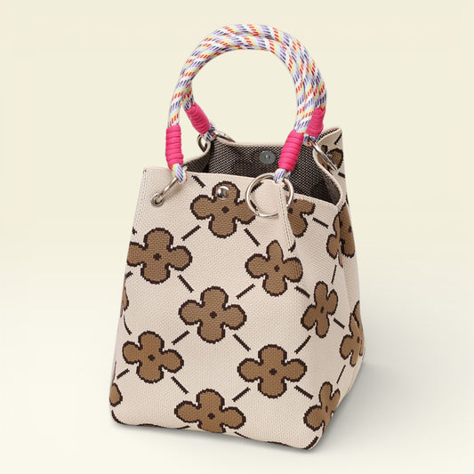 Lucky Flower Pattern Knitted Tote Bag SS51223 -18 (3PC)