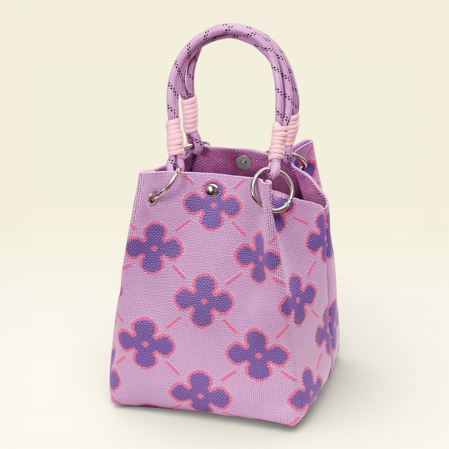 Lucky Flower Pattern Knitted Tote Bag SS51223 -19 (3PC)