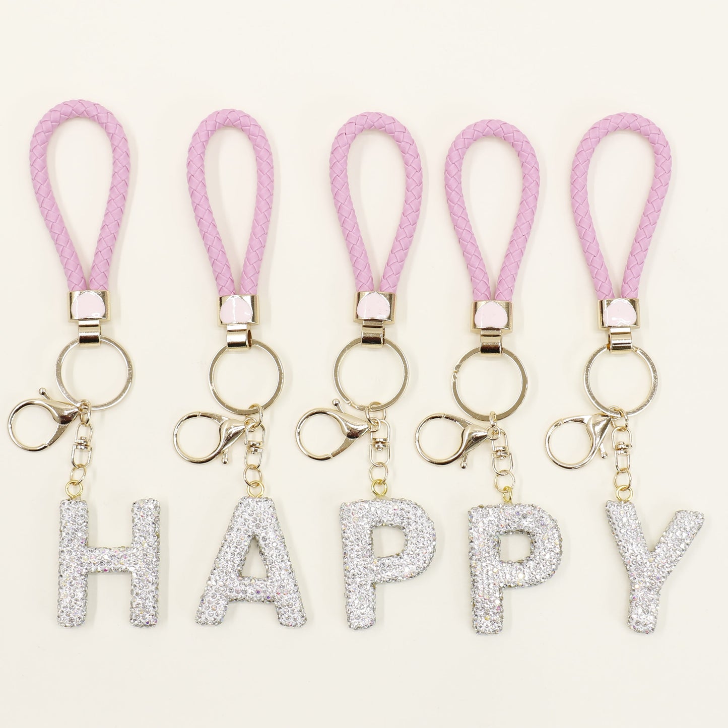 Rhinestone Alphabet Initial Letter Key Chain SS51011-40 (12PC)