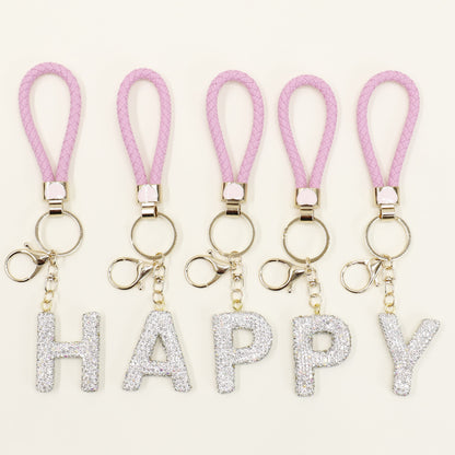 Rhinestone Alphabet Initial Letter Key Chain SS51011-40 (12PC)