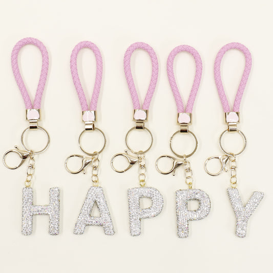 Rhinestone Alphabet Initial Letter Key Chain SS51011-40 (12PC)