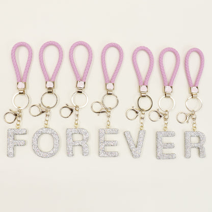 Rhinestone Alphabet Initial Letter Key Chain SS51011-40 (12PC)