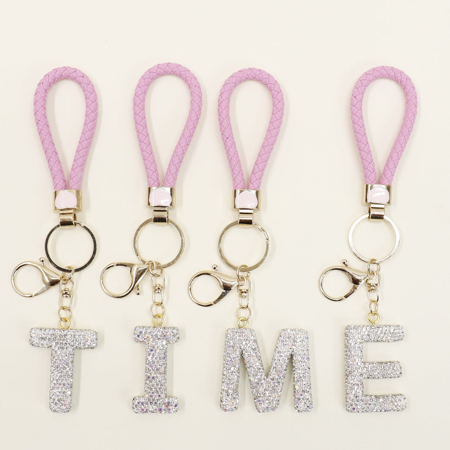 Rhinestone Alphabet Initial Letter Key Chain SS51011-40 (12PC)