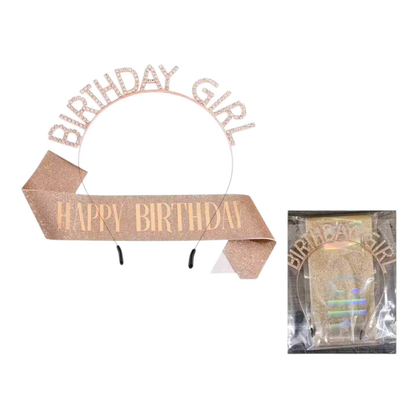Happy Birthday Sash With Birthday Girl Tiara For Women HP5218-1 (3PC)