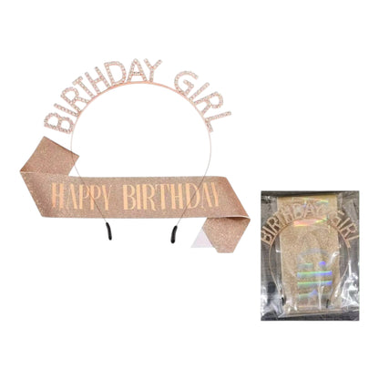 Happy Birthday Sash With Birthday Girl Tiara For Women HP5218-1 (3PC)
