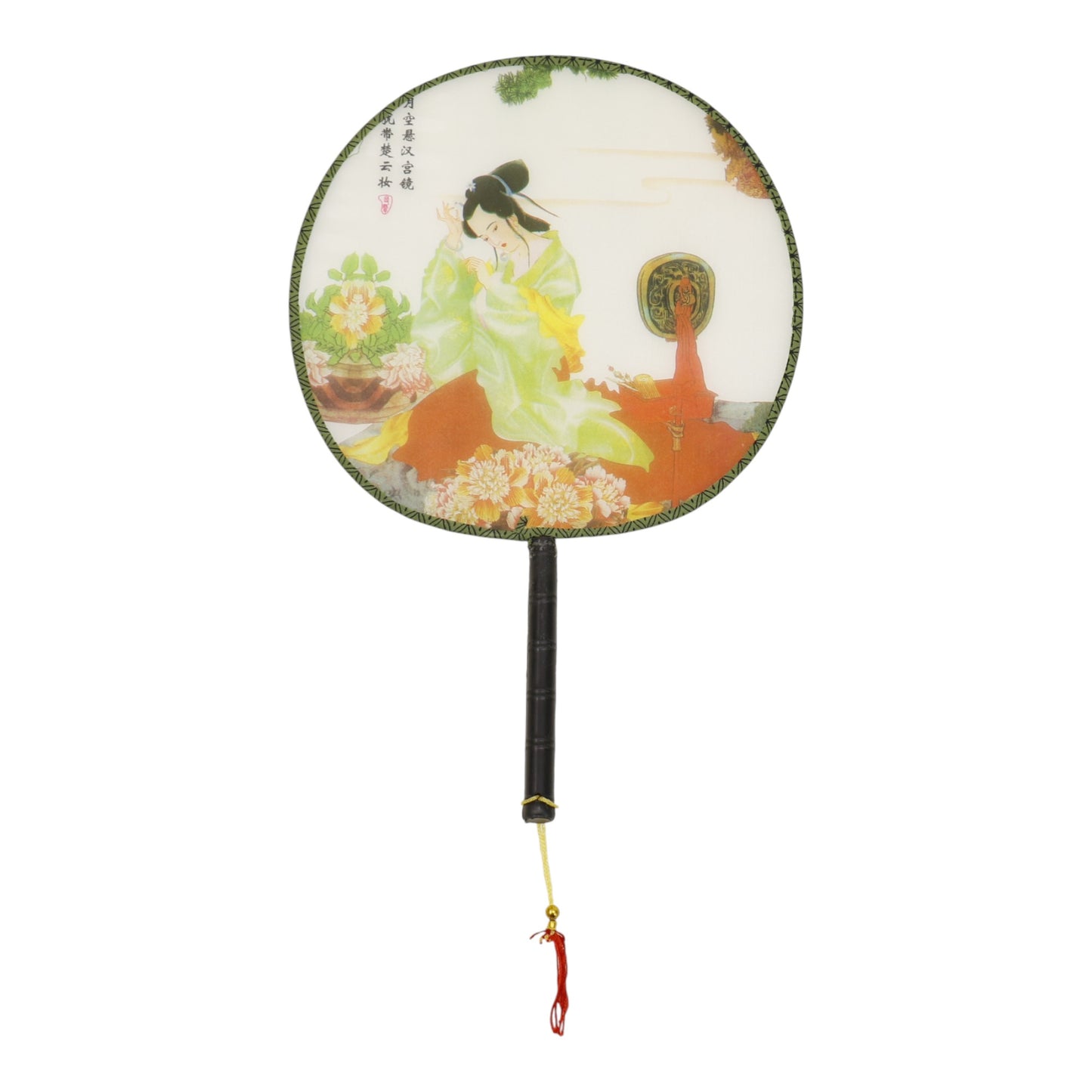 Elegant Vintage Chinese Hand Held Paddle Fan FN9472 (12PC)