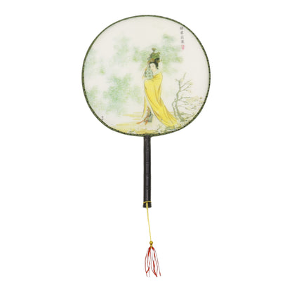 Elegant Vintage Chinese Hand Held Paddle Fan FN9472 (12PC)