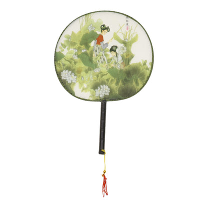 Elegant Vintage Chinese Hand Held Paddle Fan FN9472 (12PC)
