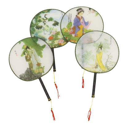 Elegant Vintage Chinese Hand Held Paddle Fan FN9472 (12PC)