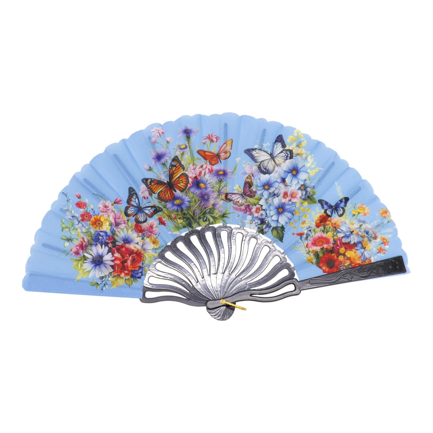 Butterfly Flower Garden Hand Held Folding Fan FN0444 (12PC)