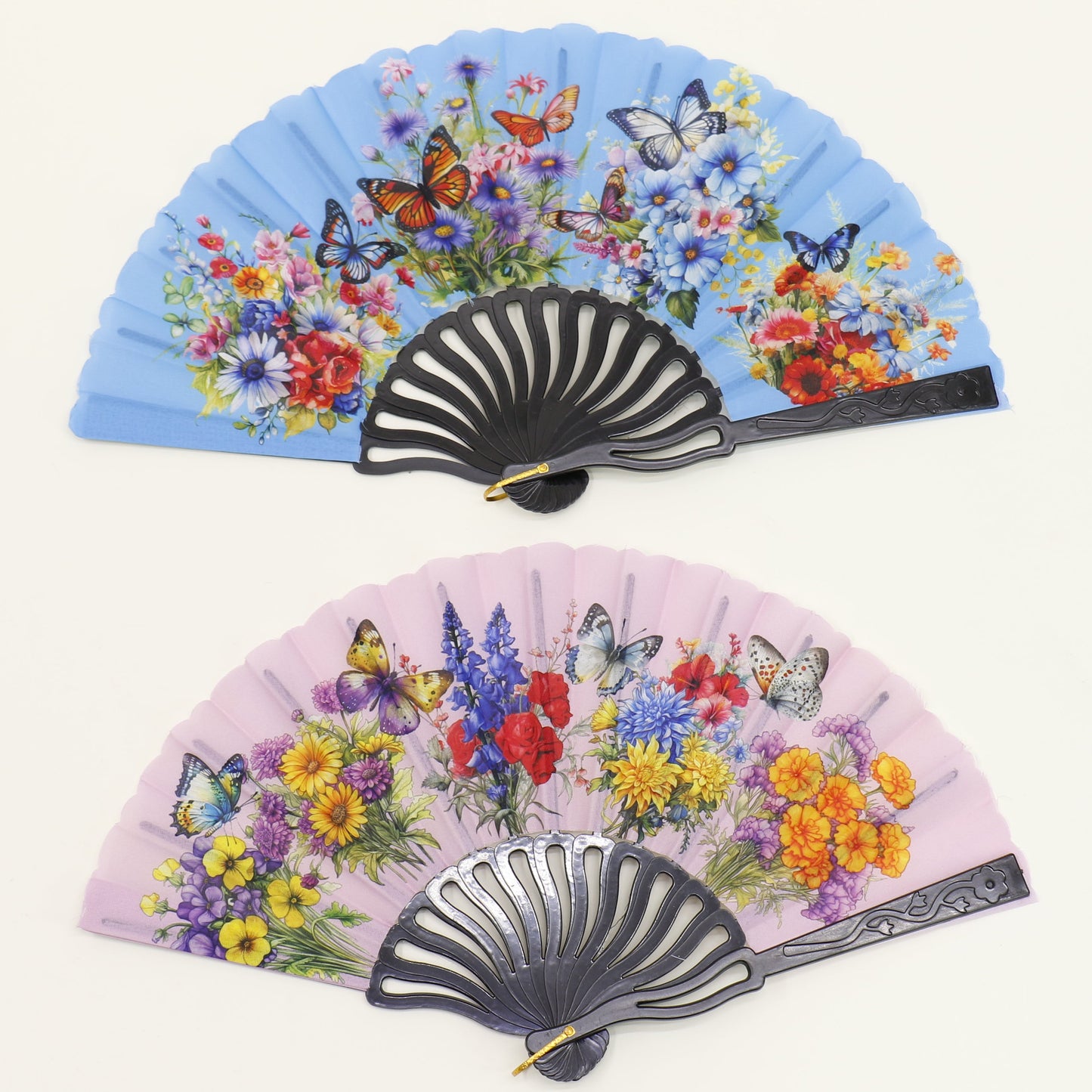 Butterfly Flower Garden Hand Held Folding Fan FN0444 (12PC)