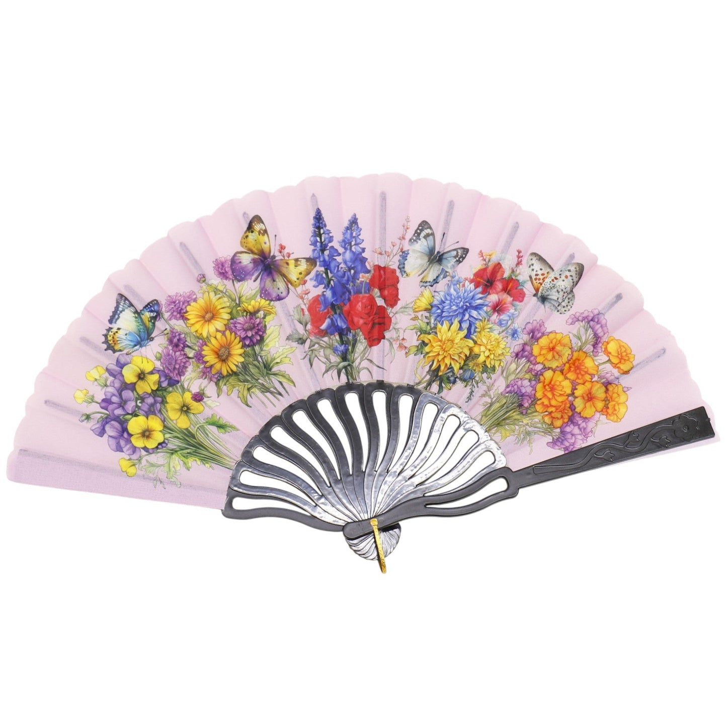 Butterfly Flower Garden Hand Held Folding Fan FN0444 (12PC)