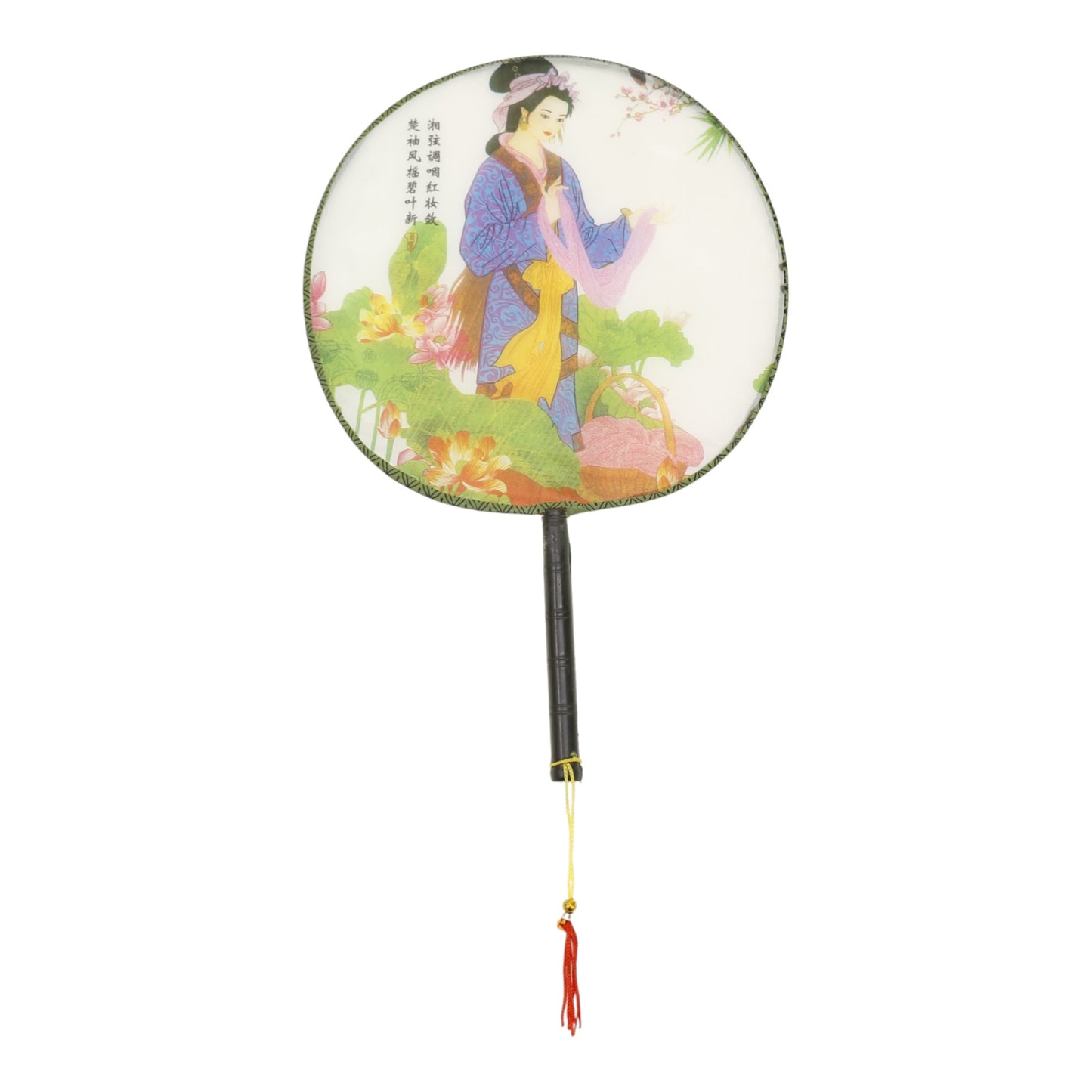 Elegant Vintage Chinese Hand Held Paddle Fan FN9472 (12PC)