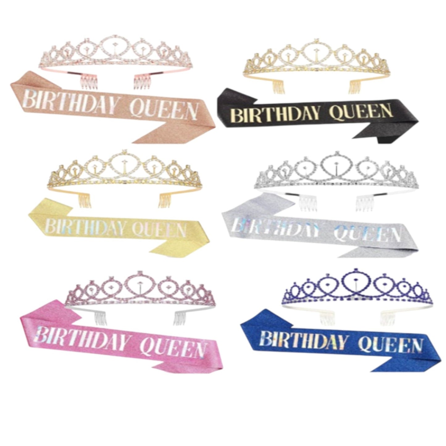 Birthday Queen Sash With Tiara For Women JP51229-1 (3PC)