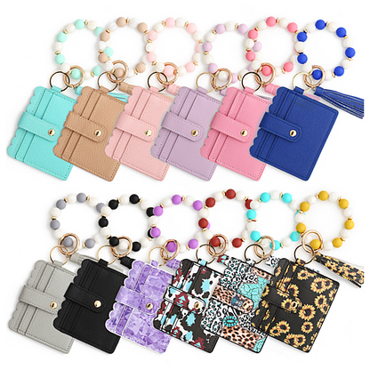 Silicone Bracelet Leather Wallet Tassel JB6126-10 (12PC)