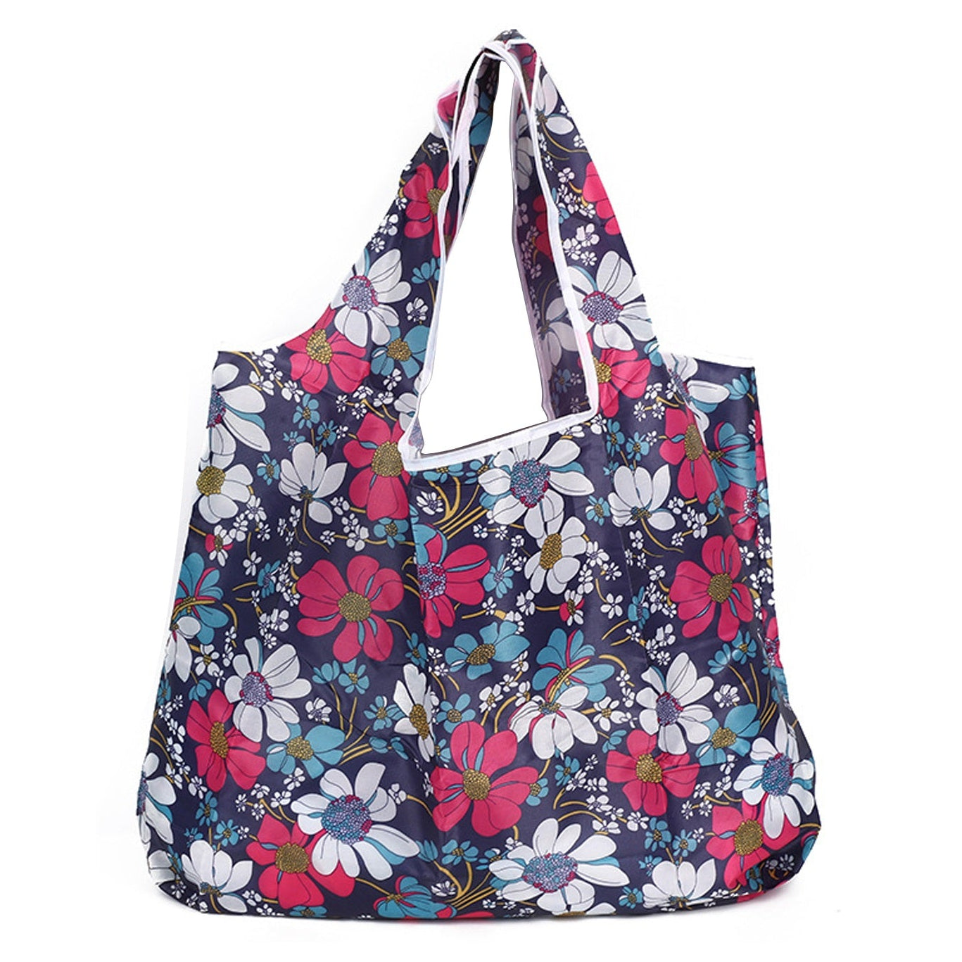 Large Foldable Tote Nylon Reusable Grocery Bags 12Pack SS6115-33. (12PC)