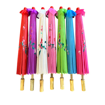 Traditional Floral Sunshade Oil Cloth Paper Umbrella UM5044. (12PC)