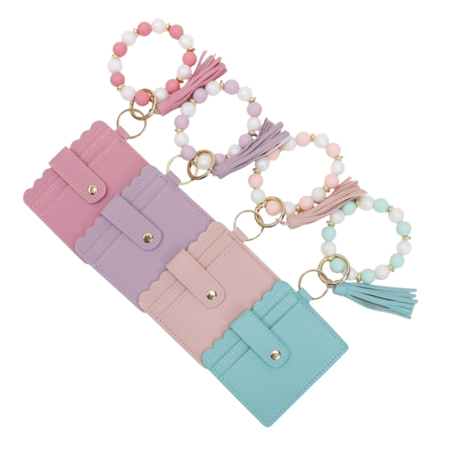 Silicone Bracelet Leather Wallet Tassel JB6126-10 (12PC)