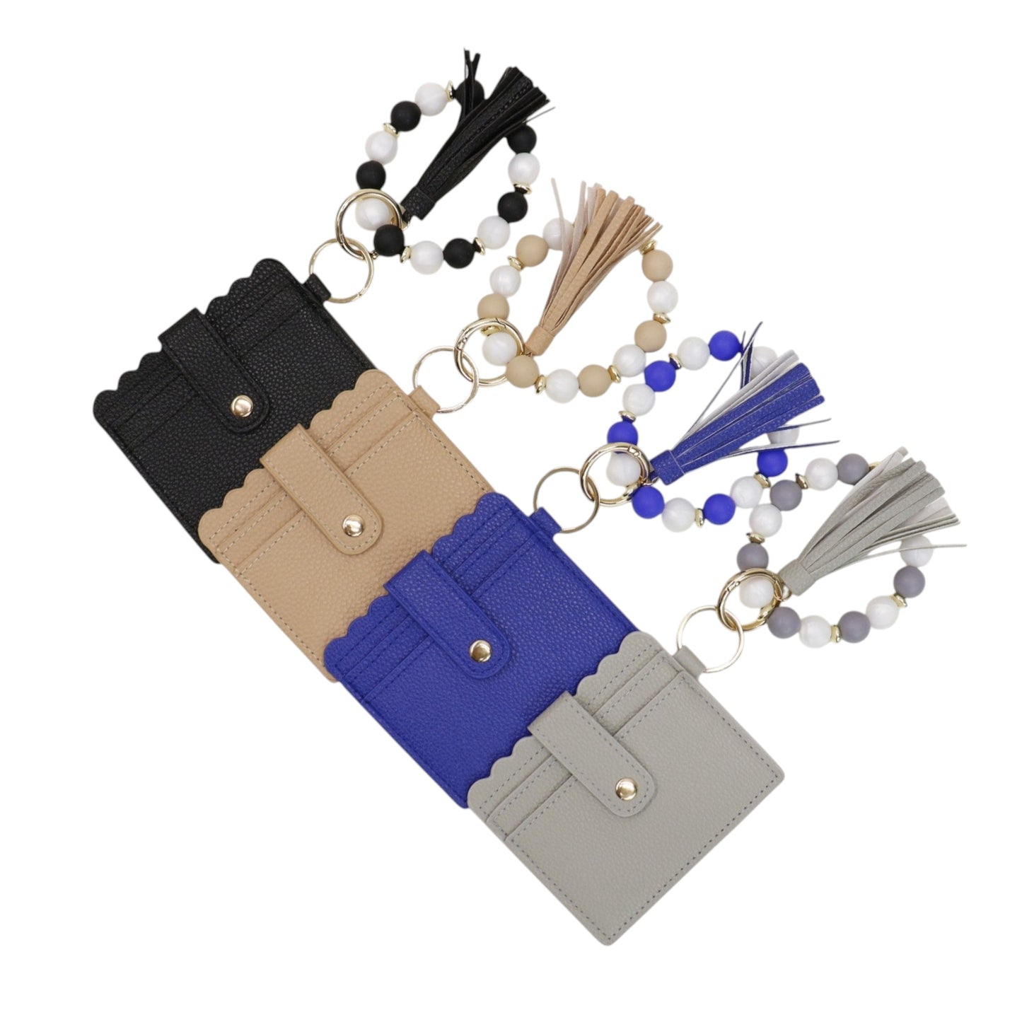 Silicone Bracelet Leather Wallet Tassel JB6126-10 (12PC)