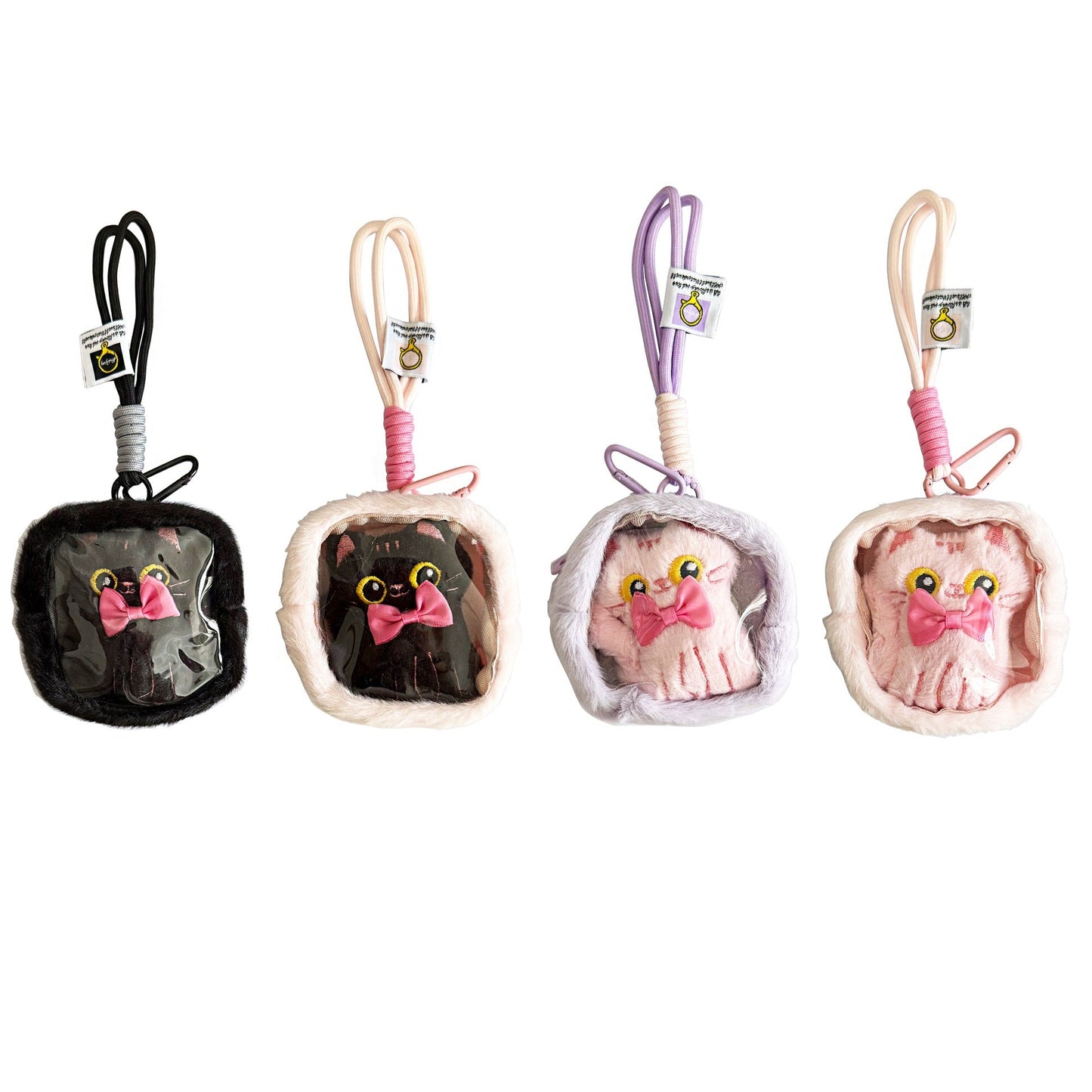 Cute Black Cat With Pink Ribbon Hanging Pendant Coin Purse SS6302-1 (12)