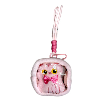Cute Black Cat With Pink Ribbon Hanging Pendant Coin Purse SS6302-1 (12)