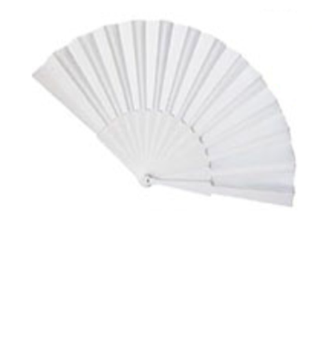 White Hand Held Folding Fan JF6323-19 (12PC)
