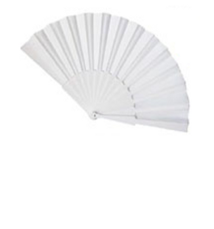 White Hand Held Folding Fan JF6323-19 (12PC)