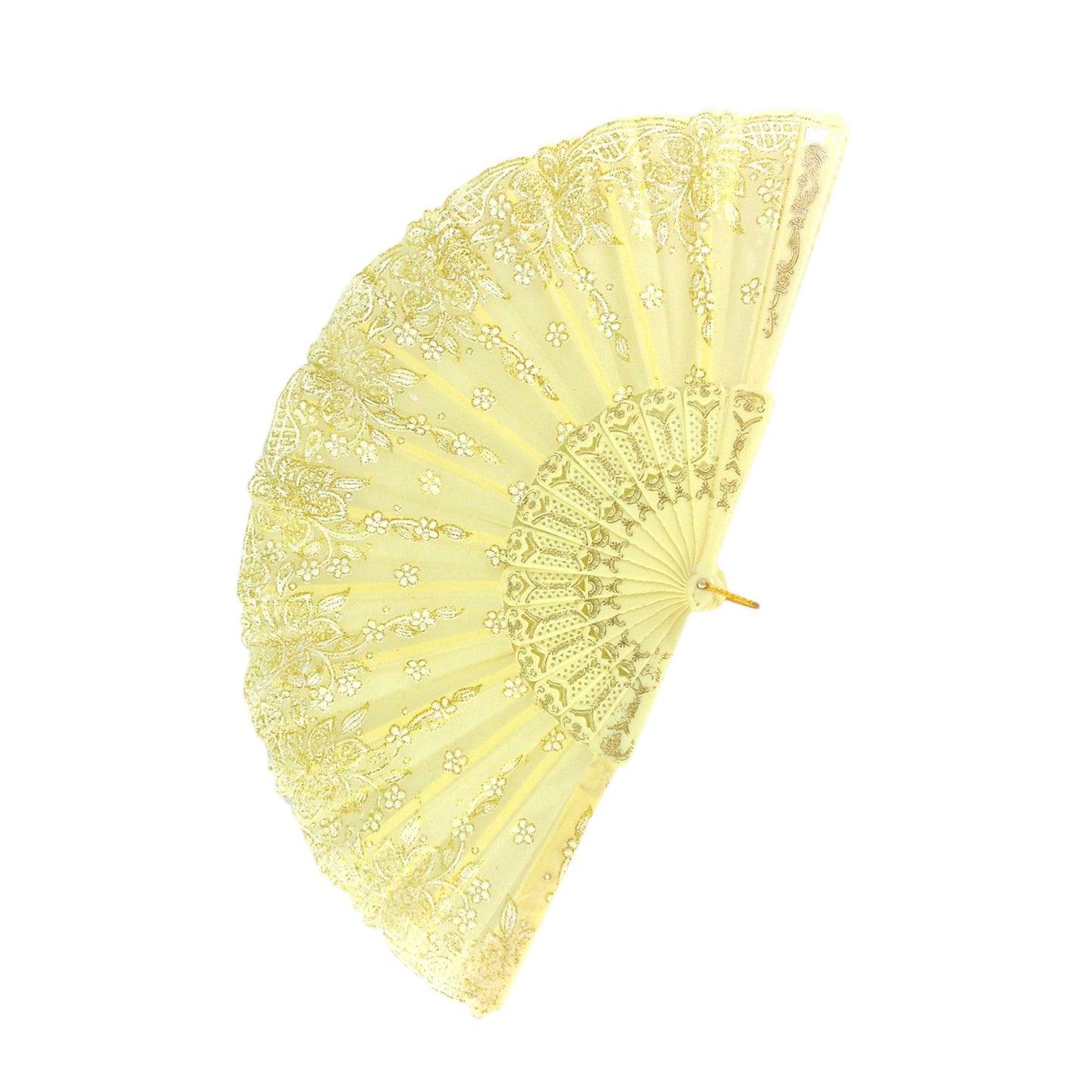 Flower Glitter Folding Hand Fan FN0382. (12PC)