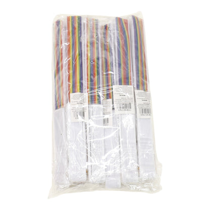 Rainbow Pride White Frame Hand Held Folding Fan FN05 (12PC)