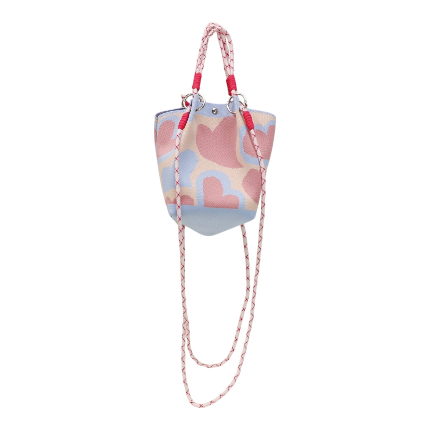 Heart Pattern Women's Knitted Bucket Bag JB6316-5 (3PC)
