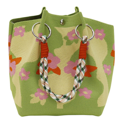 Flower Pattern Women's Knitted Bucket Bag JB6316-7 (3PC)