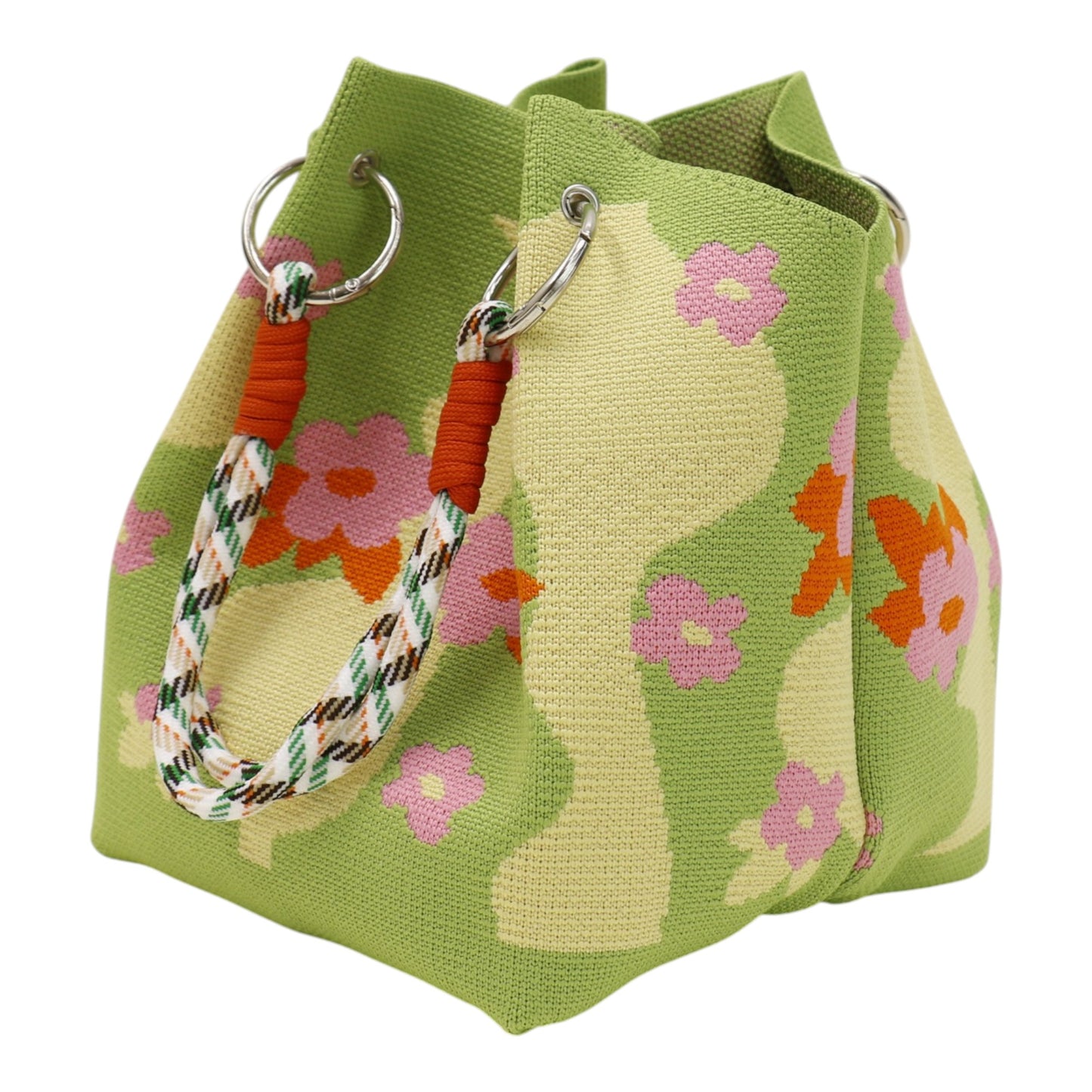 Flower Pattern Women's Knitted Bucket Bag JB6316-7 (3PC)