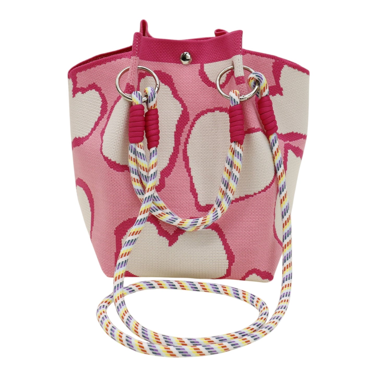 Heart Pattern Women's Knitted Bucket Bag JB6316-4 (12PC)
