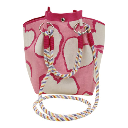 Heart Pattern Women's Knitted Bucket Bag JB6316-4 (12PC)