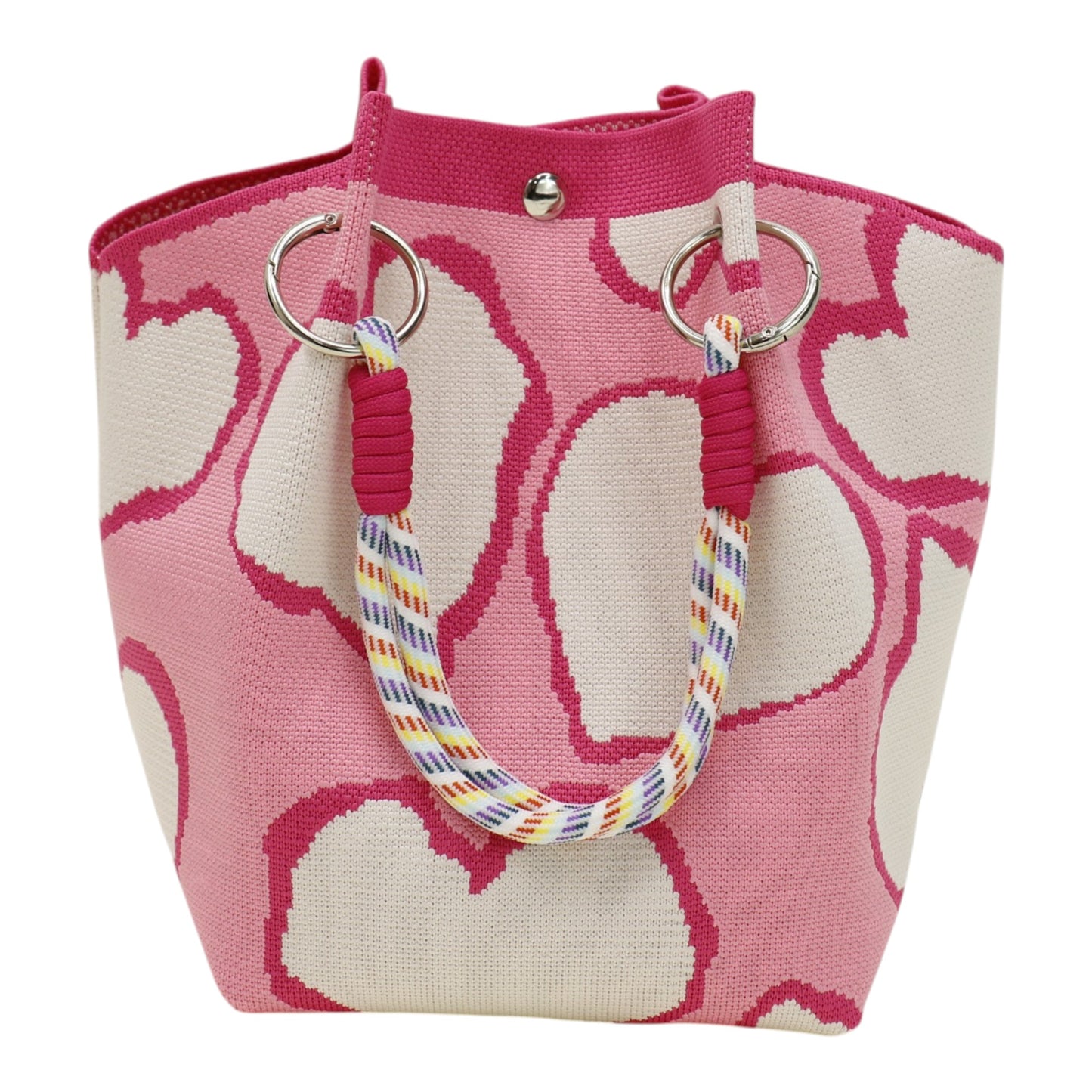 Heart Pattern Women's Knitted Bucket Bag JB6316-4 (12PC)