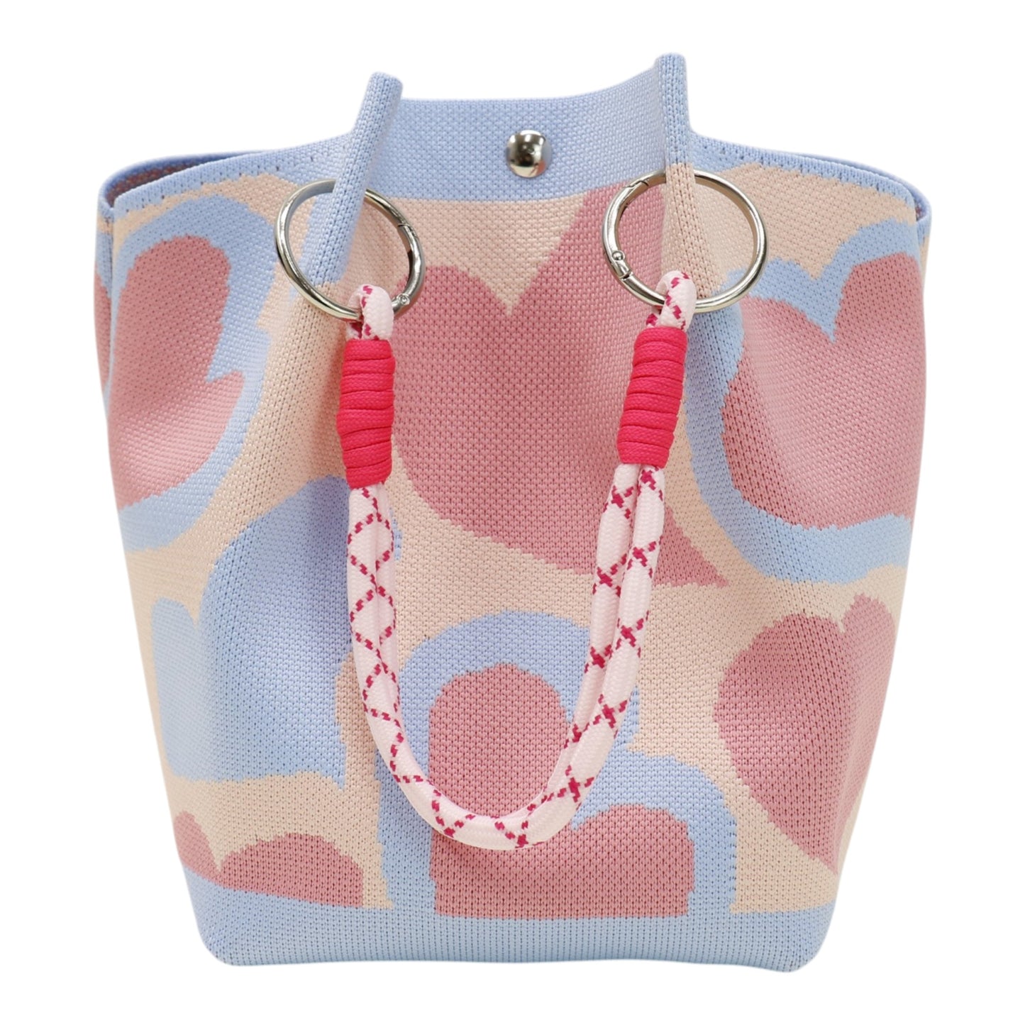 Heart Pattern Women's Knitted Bucket Bag JB6316-5 (3PC)