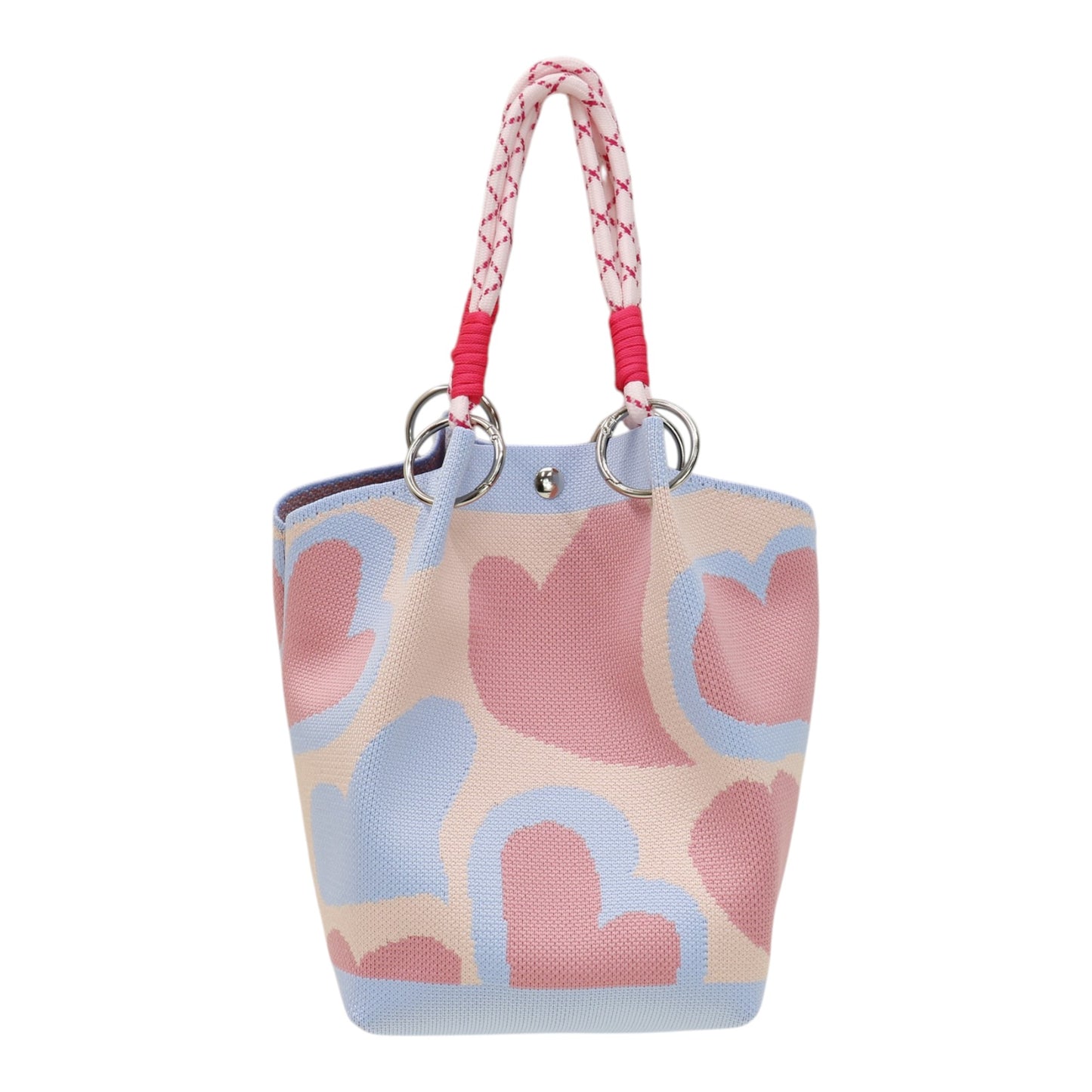 Heart Pattern Women's Knitted Bucket Bag JB6316-5 (3PC)