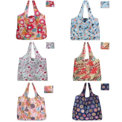 Large Foldable Tote Nylon Reusable Grocery Bags 12Pack JB6228-2(12PC)