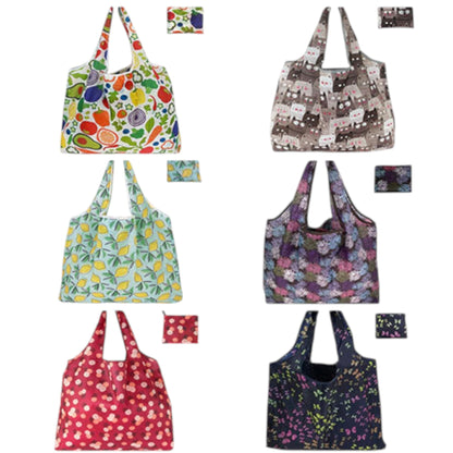 Large Foldable Tote Nylon Reusable Grocery Bags 12Pack JB6228-3 (12PC)