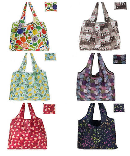 Large Foldable Tote Nylon Reusable Grocery Bags 12Pack JB6228-3 (12PC)